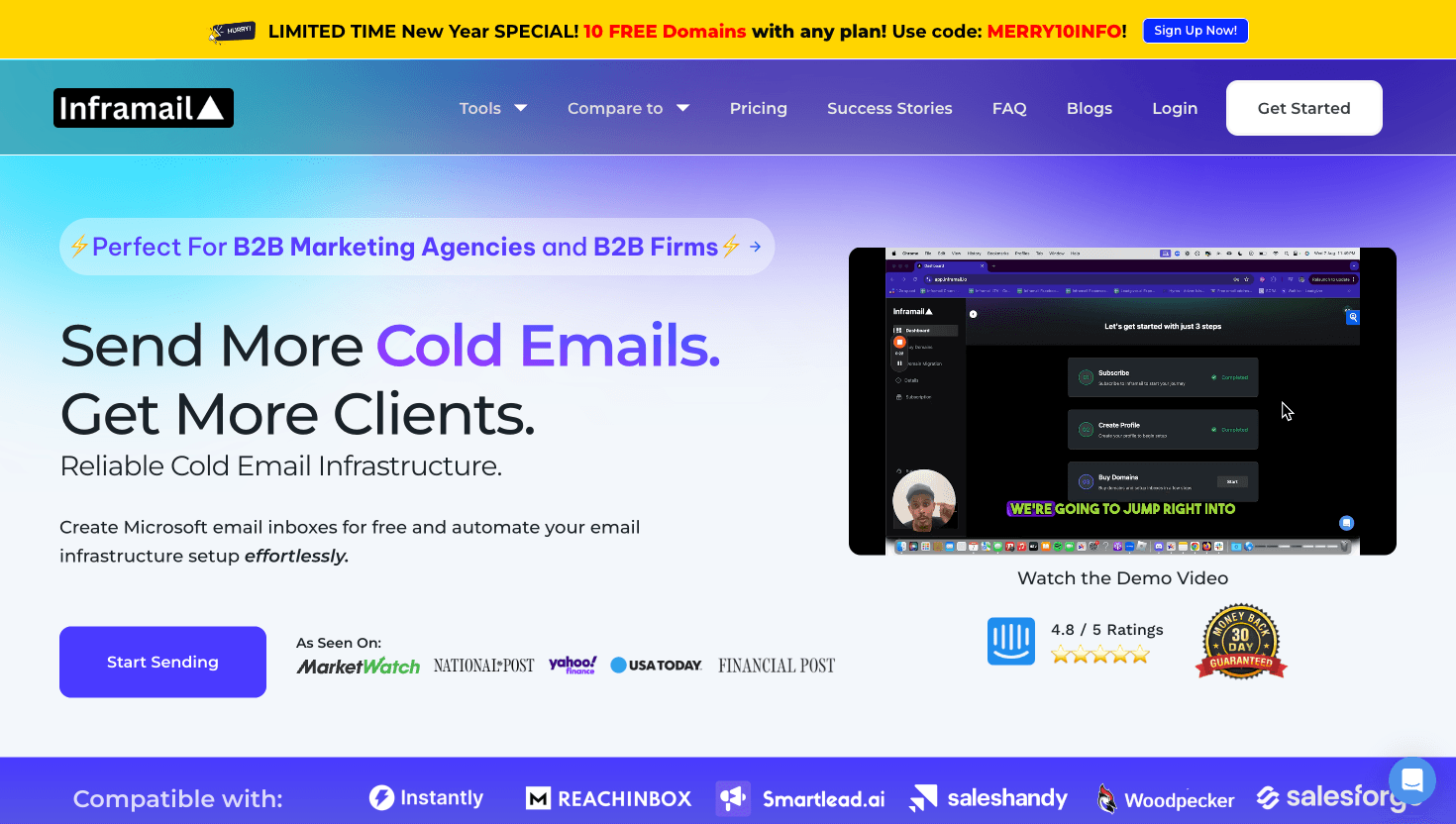 Inframail homepage